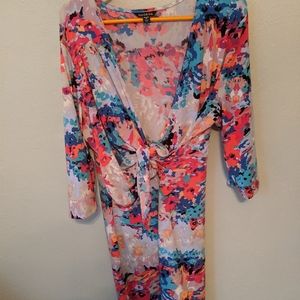 Fun multicolored wrap dress